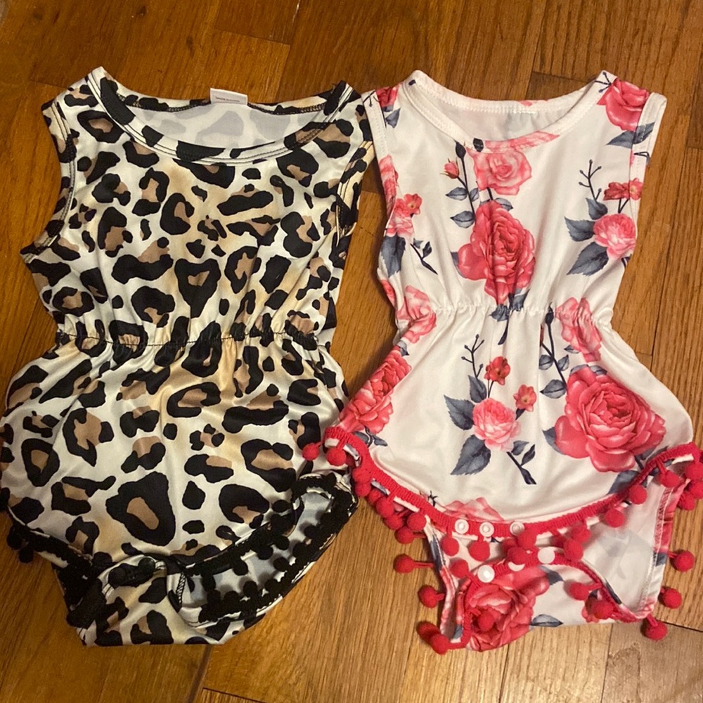 Two PomPom rompers